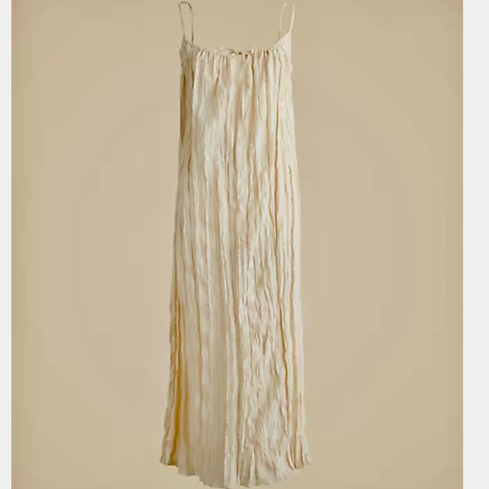 Crinkled Side-Slit Midi Dress, Small